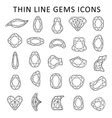 Jewels Set Gems And Diamonds Outline Design Vector Image