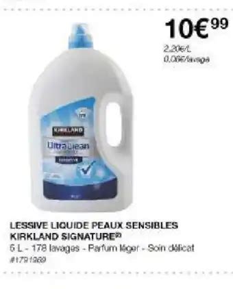 Promo LESSIVE LIQUIDE PEAUX SENSIBLES Chez Costco