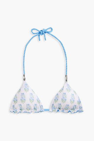 HEIDI KLEIN Stretch Jacquard Triangle Bikini Top THE OUTNET
