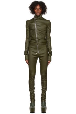 Green Tight Gary Flightsuit By Rick Owens On Sale