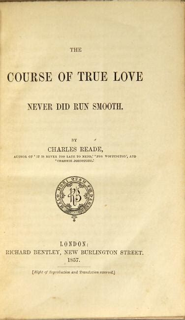 The Course Of True Love Never Did Run Smooth De Reade Charles 1857