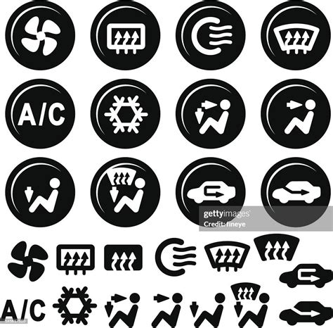 Car Dashboard Icons Air Conditioning And Vent High-Res Vector Graphic ...