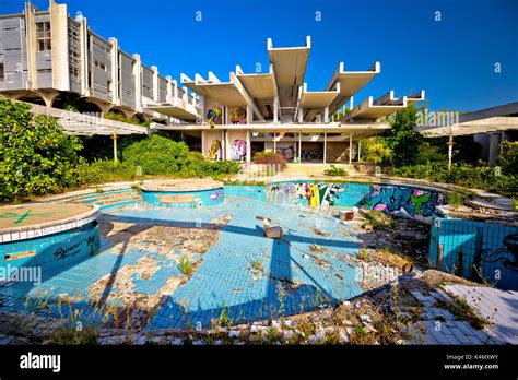 Krk Croatia August 31 2017 Abandoned And Destructed Luxury Hotel