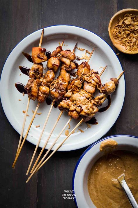 Sate Ayam Bumbu Kacang (Satay with Peanut Sauce) - Learn how to make ...