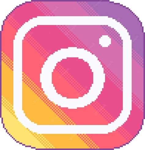 Premium Vector | Instagram icon pixel art