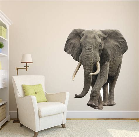 Elephant Wild African Safari Wall Decal Elephant Wall Mural | Etsy