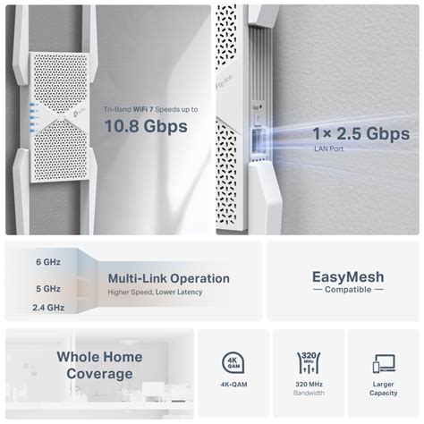 RE655BE BE11000 Tri Band Wi Fi 7 Range Extender TP Link Canada