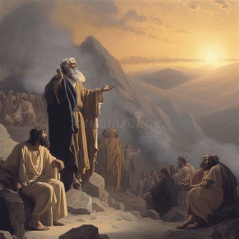 Moses Receiving The Ten Commandments At Mount Sinai Religion And Faith