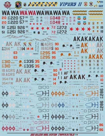 Bullseye Model Aviation Decals F C Falcon Aggressor Vipers Ii