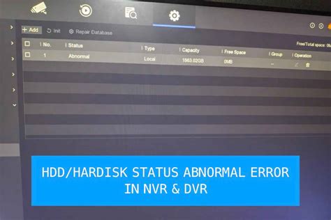 Hdd Abnormal Error In Dvr Nvr Pasitive Cctv