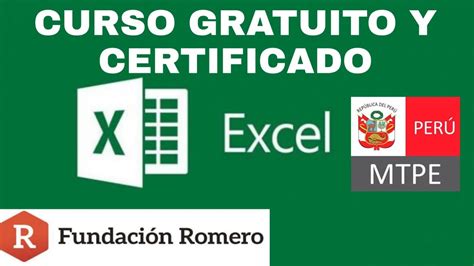 CURSO DE EXCEL BÁSICO MTPE GRATIS Y CON CERTIFICADO 2022 FUNDACIÓN