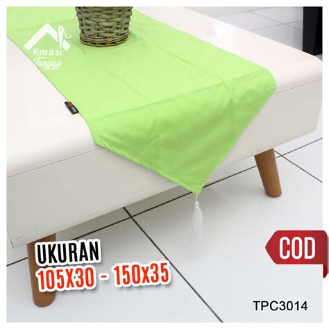 Jual Taplak Meja Polos Table Runner POLOS HIJAU STABILO Ukuran 105x30