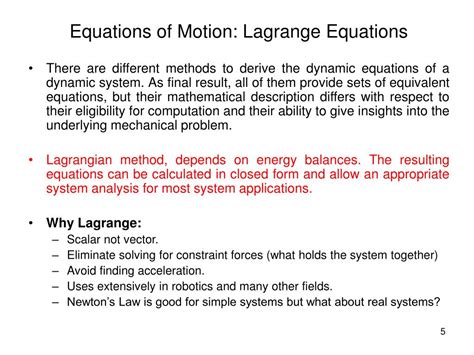 Ppt Lagrange Equations Use Kinetic And Potential Energy To Solve For