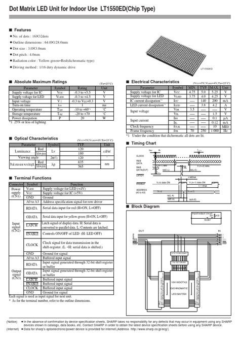 Lt Ed Datasheet Sharp Electrionic Components