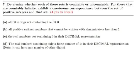 Solved Determine Whether Each Of These Sets Is Countable Chegg