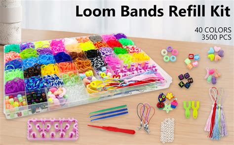 VBXPOU Loops Gummis 3500 Loom Bänder Set Strickliesel