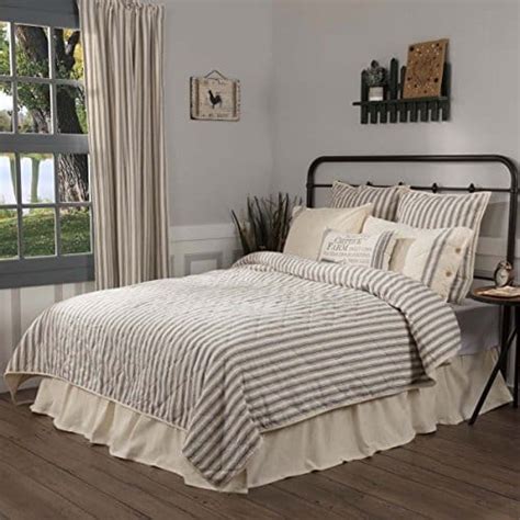 Piper Classics Market Place Gray Queen Quilt 100 Cotton With Gray