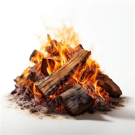 Premium AI Image Bon Fire Isolated On White Background