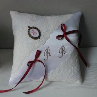 Coussin D Alliance Blanc Ou Ivoire Personnalis Fait Main Throw