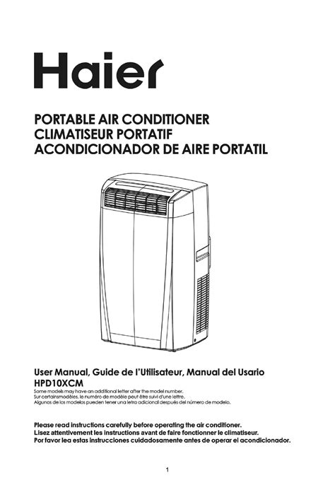 Haier Air Conditioner Hpdloxcm User Guide