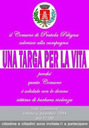 Pratola Peligna Una Targa Per Dire No Al Femminicidio Il Capoluogo