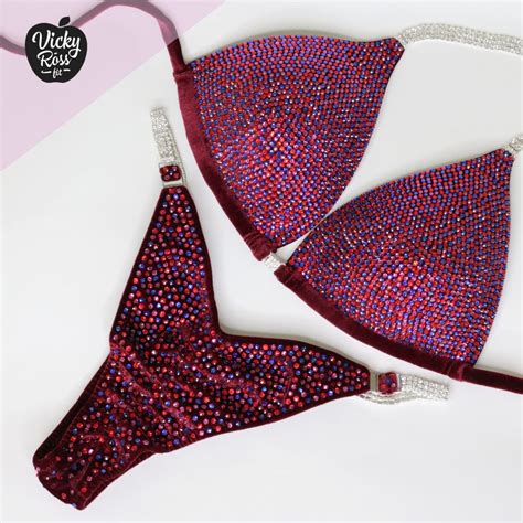 Plum Bikini Competition Suit Fitness NPC IFBB Bikini Vicky Ross Fit