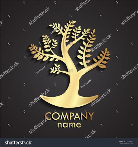 3d Golden Tree Logo Stock Vector (Royalty Free) 770538985 | Shutterstock