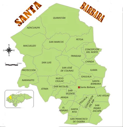 Mapa De Santa Barbara Honduras - Printable Maps Online