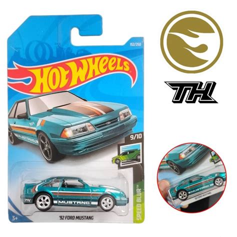 โมเดลรถเหลก Hotwheels 92 FORD MUSTANG ลขสทธแท ลอยาง STH SUPER TREASURE HUNT Hot