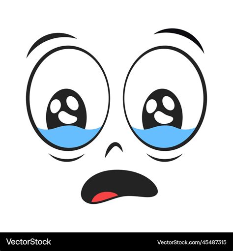 Cartoon face with tears Royalty Free Vector Image