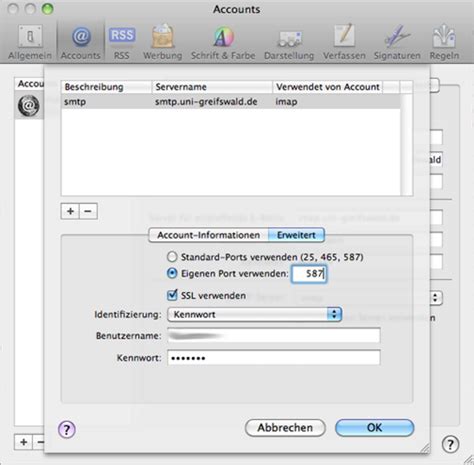 Mac E Mail Client Rechenzentrum Universit T Greifswald