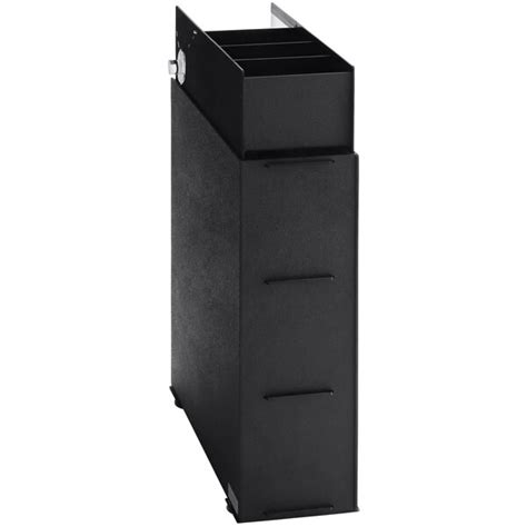 Kleantake By Servsense Black Countertop Slim Cup Dispenser Cabinet With