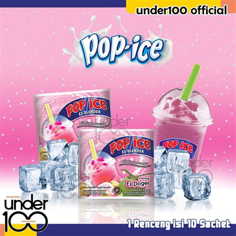 Under100 Pop Ice Aneka Rasa Renceng Isi 10 Sachet Minuman Bubuk