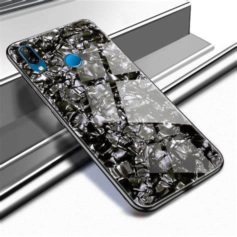 LANCASE para Huawei P20 Lite caso mármol Shell duro brillante cubierta