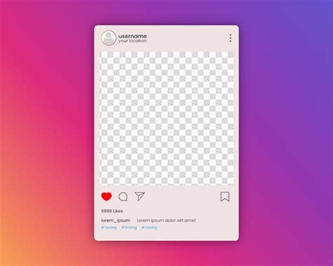 Free Vector Instagram Post With Transparent Background