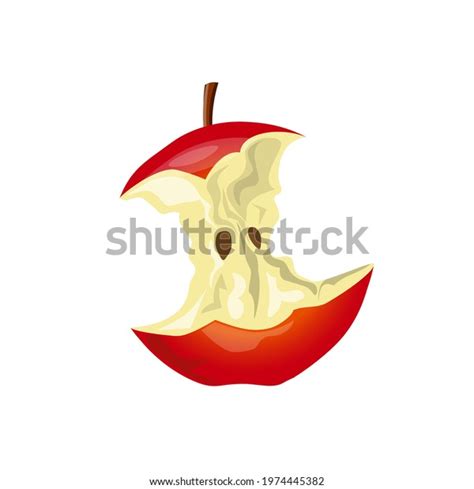 Red Apple Core Vector Illustration Isolated Stock Vector Royalty Free