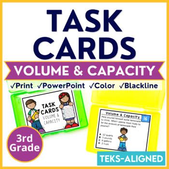 Rd Grade Teks Staar Task Cards Set Volume Capacity Powerpoint