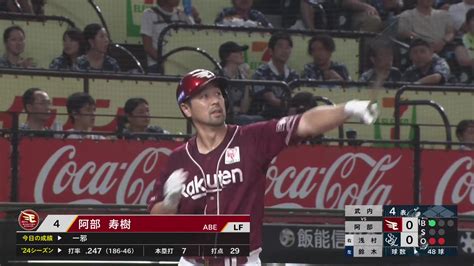 【動画】【4回表】頼れるマスター イーグルス・阿部寿樹 今季第8号のソロホームランで先制 2024年8月25日 埼玉西武ライオンズ 対