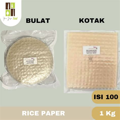 Jual Rice Paper Kotak Kulit Transparant Lumpia Vietnam Bulat Kotak