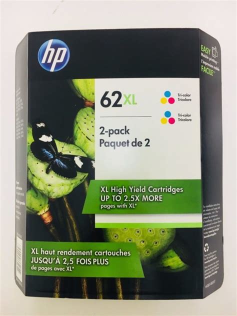 Original HP 62XL High Yield Tri Color Ink Cartridges Twin Pack