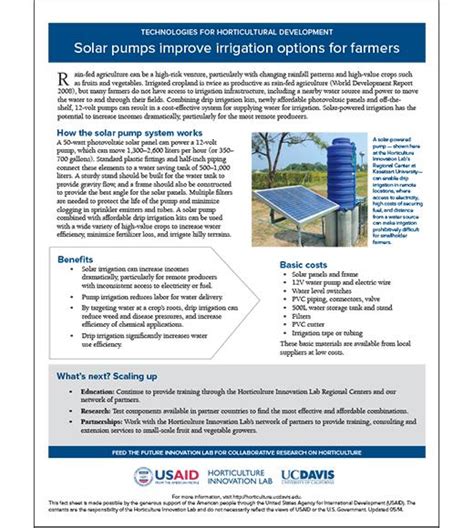 Solar pumps improve irrigation options for farmers | Feed the Future ...