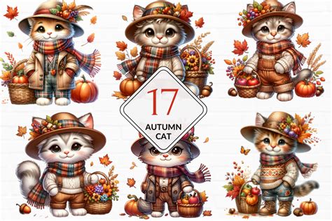 Watercolor Cute Autumn Cat Graphic By Marishop99 · Creative Fabrica