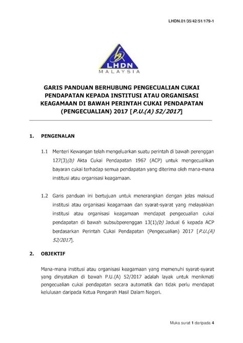 Pdf Garis Panduan Berhubung Pengecualian Cukai Lampiran Hasil Gov