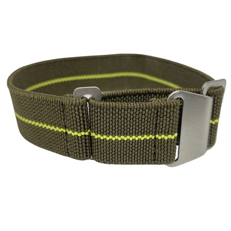 Marine Nationale Military Watch Strap Army Green Yellow