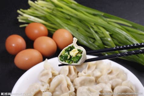 韭菜鸡蛋 饺子摄影图传统美食餐饮美食摄影图库昵图网