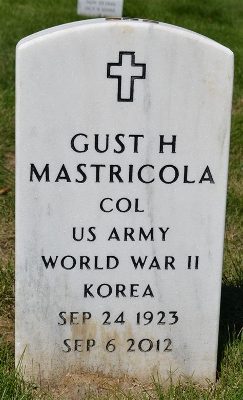 Col Gust H Mastricola 1923 2012 Find A Grave äreminne
