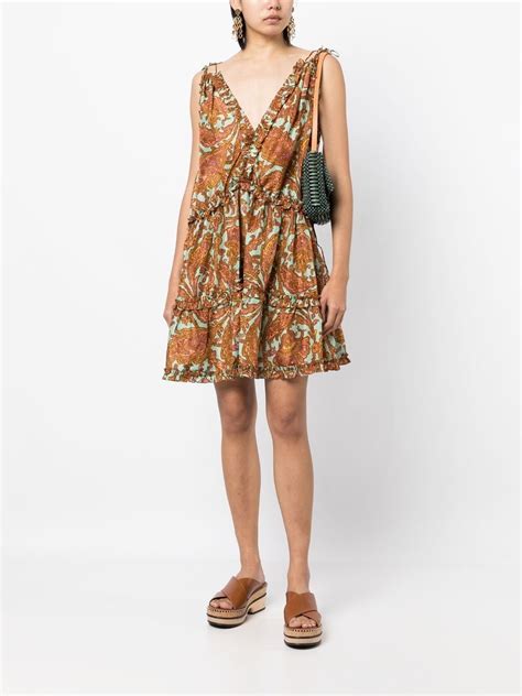 Zimmermann Paisley Print Flared Minidress Farfetch