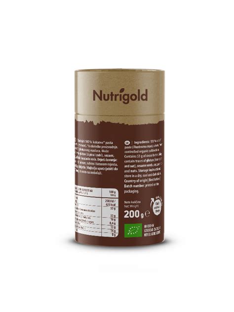 Nutrigold Kakao Pasta 100 Organska Tvornica Zdrave Hrane