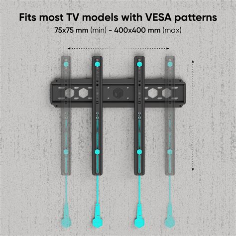 Fixed TV Wall Mount for 35-65 inch TVs ONKRON FM5, Black – Onkron US