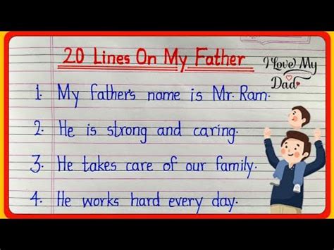 20 Lines About My Father In English Essay On My Father My Father